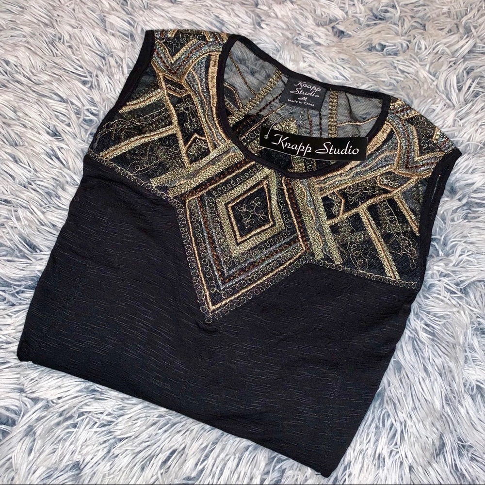 Silver & Gold Embellished Top - Picture 3 of 4